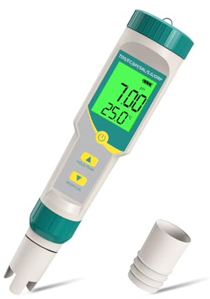 GISNPA PH Meter/TDS Meter Digital Water Tester 7-in-1 TDS Meter and Salinity Tester PH Temp EC, High AccuracyPH Meter for Water with LCD Backlit, for Drinking Water, Wine, Swimming Pool, Soaking tub.
