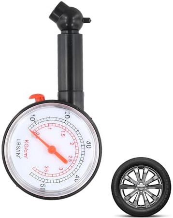 Handheld Tire Pressure Gauge 0-100 PSI, Accurate Air Pressure Tester for Cars, Bikes, Motorcycles, SUVs, Trucks, ATVs, and RVs, Portable Compact Design, Easy-to-Read Large Dial with Reset Button