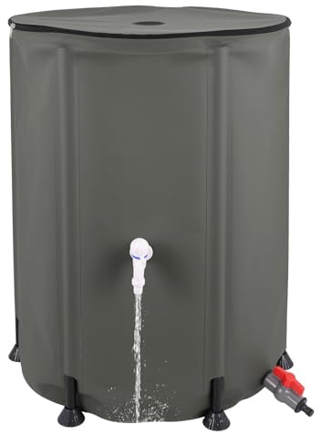 Doppy 132 Gallon Collapsible Rain Barrel, Portable PVC Rainwater Collection Barrel with Spigot & Overflow Kit, Rainwater Collection System for Gutter Rainwater