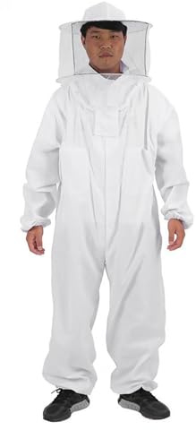 Traje De Apicultura - Traje De Apicultura De Algodón Con Velo , Combinaciones De Protección Completas, Suministros Profesionales, Ropa De Apicultor Grande Fácil De Llevar,