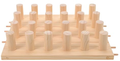 POPETPOP Telar de Madera Plegable para Tejer Mantas, Herramienta de Costura para Manta, Tabla de Tejer de Lana Multifuncional, Kit Portátil para Manualidades y Bricolaje