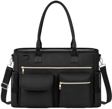 Vexnaro Sac de Professeur Femme, Sac Ordinateur Portable Grand Cabas de Travail avec Poche Isotherme, Sac à Main Enseignante, Infirmière, Étudiante, Lycée, Université, Bureau et Voyage