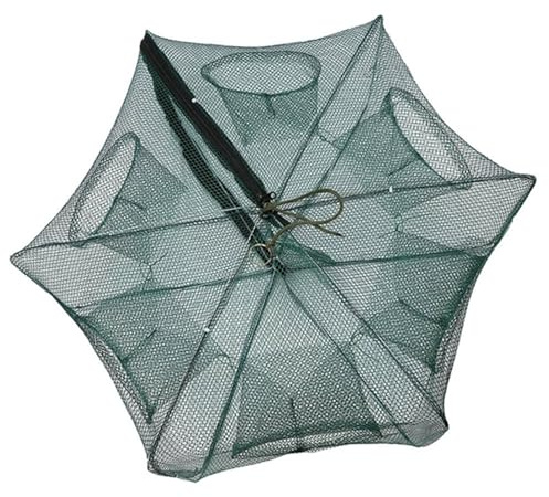 VGEBY Faltbare Angelnetz Nylon für Fangen von Garnelen Minnow Krebse Köder Krabbe Fische (Abmessung : 6 Holes)