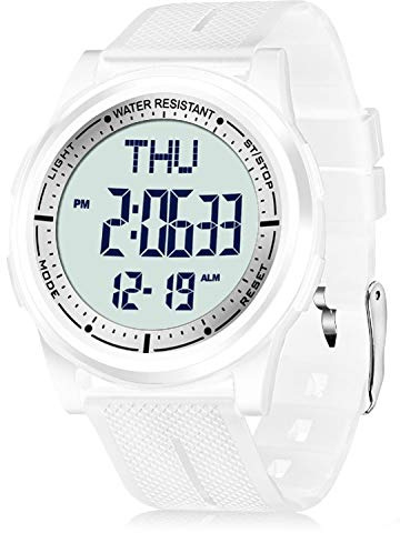 WIFORT Digital Herren Damen Uhren 5 ATM Wasserdicht Sport Armbanduhr mit Wecker Stoppuhr Countdown Duale Zeitzone, Ultradünn Weitwinkel Anzeige Digitaluhr für Jungen Mädchen