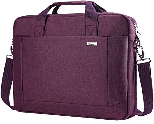 Voova Laptop Bag Case 14 15.6 Inch Computer Sleeve Messenger Bag, Purple | Computer Bag MacBook Bag with Shoulder Strap Expandable Waterproof Large Capacity Business Briefcase for Travel, Men Women