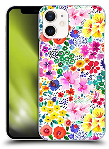 Head Case Designs Officially Licensed Ninola Artful Little White Floral Patterns Hard Back Case Compatible With Apple iPhone 12 Mini
