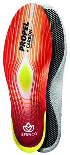 Spenco Propel + Carbon Performance Shoe Insoles for Women and Men, Men's 8-9.5/Women's 9-10.5 Red