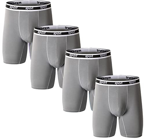 Nuofengkudu Modal Sin Costuras Tallas Grandes Largos Calzoncillos Hombre Boxer Ajustados Antirozaduras Suave Comodos Elastico Ligero Absorbente Ropa Interior Deporte Running Sport Underwear