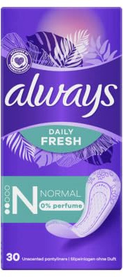 Always Daily Fresh Protège-Slips Normal 30 Unités, 0% de parfum, Pour ne sentir rien d’autre que fraîcheur et protection