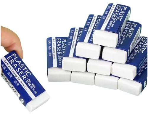 12 Pcs Rubbers Erasers, 2B White Soft Cute Eraser, Pencil Eraser Rubbers for School, Artists, Architects, Office, Drawing, Students Teachers Drawing