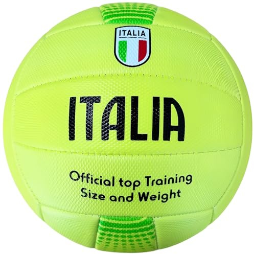 Mikado Sport Ballon de Volley-Ball modèle Italie. Ballon de Beach-Volley en PVC HF. Grande Taille pour l'entraînement en Match. Adultes, Adolescents et Enfants (Jaune)