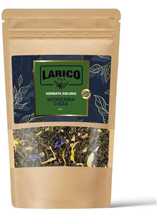 LARICO Premium Tè Verde foglie intere - Silenzio Primaverile 50g / con pezzi di frutta, foglie di malva, semi di calendula e girasole