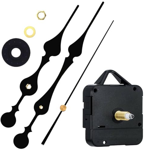 Kit Meccanismo Orologio da Parete al Quarzo Silenzioso,13.5 mm, Perfetto per Creazioni Fai Da Te, Riparazioni e Decorazioni, Preciso e Affidabile, Incluso 1 Set Lancette