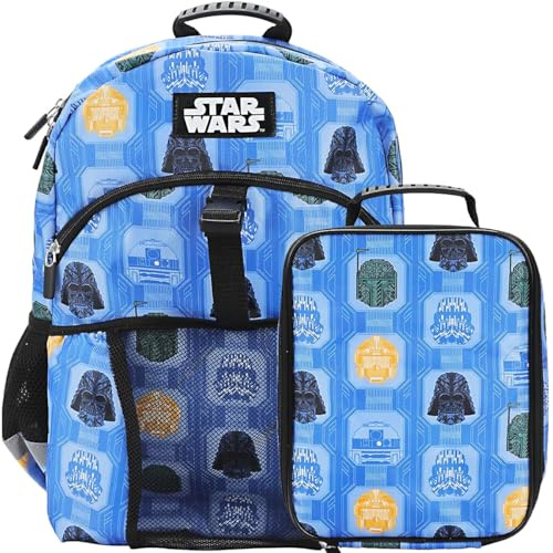 Bioworld Star Wars The Dark Side 2-Piece 16 Premium Backpack & Lunch Kit Set For School And Travel