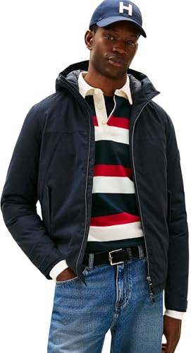 Tommy Hilfiger herr TECH HUVA KORT VADDERAD JKT MW0MW42823 andra jackor, blå, XXL, Blå (ökenhimmel), XXL