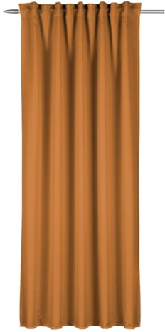 Sehlbach Tenda pronta per l'uso con fettuccia, Texture uni, Giallo, 135 x 245 cm, Tessuto opaco, Eleganza naturale, Nastro integrato, Facile fissaggio, Certificato Oeko-Tex