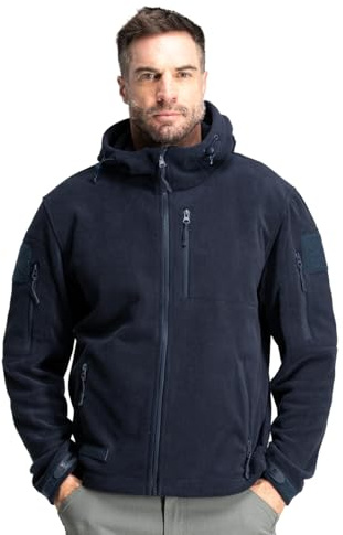 Baerskin Tactical Hoodie Jacket for Men 4.0 - Military Style Fleece Sweater for Cold, Rain, Wind or Snow, Navy Blue, XXL