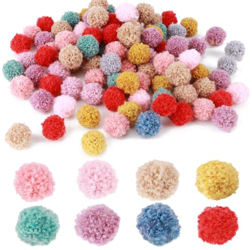 Pompom 100 Pièces 2cm Pompons Artisanale Pompom Loisir Creatif | Pompons Gros Pompons Moelleux Pour Les Décorations De Fêtes Guirlandes Projets d'artisanat