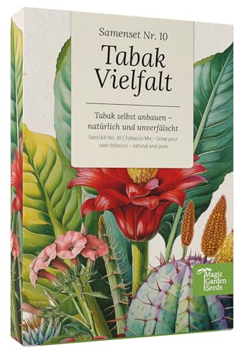 Magic Garden Seeds - Juego de semillas de variedad de tabaco con 6 variedades: Virginia Gold, Samsoun, tabaco agricultor y más - para cultivar, mezclar y secar - sin aditivos