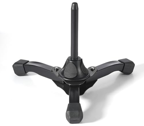 Dilwe Soporte de Trípode Plegable, Soporte Piccolo, Ligero Antideslizante para Instrumento de Viento Clarinete Flauta Oboe (BLACK)