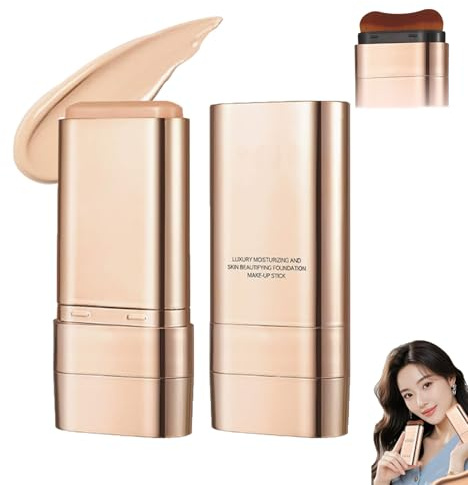Luminous Dual-Ended Concealer Foundation Stick, Korean 3 in 1 Multi-use Dual-Ended Long-Lasting Concealer Foundation Stick with Brush, Lightweight, Brightens, Long-Lasting (Natural color)