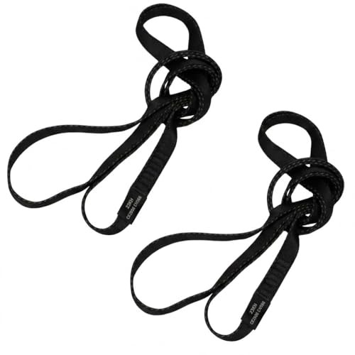 LETTO & TAILOR Klätterslinga, 2-pack 22 KN | Bandslingor, klättring, 19 mm | CE-certifierad – svart, 60 cm