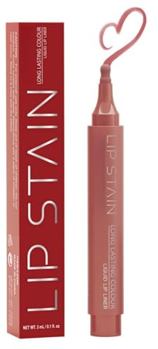 Lipliner Lip Stain Pen Matte,Langanhaltender Wasserfest Nude Rose Lip Contour Lip Liner, Hochpigmentiert und Seidiger Lippen Mark Pen, Lippenkonturenstift mit Natürlichem Effekt 3ml(02)