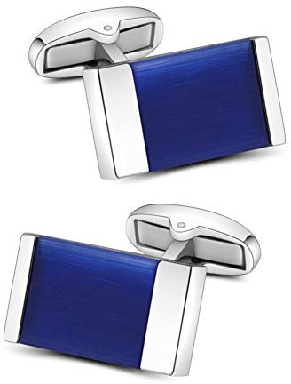 Mr.Van Gemelli da Uomo Opale Blu Onice 1 Paio Gemelli per Camicia Commercio Cuff Links