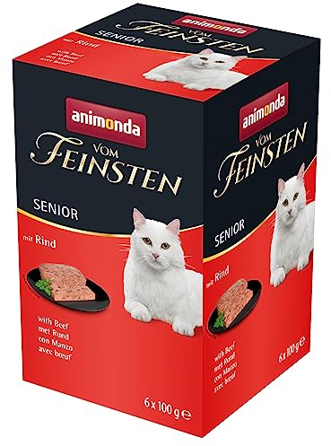 Nourriture Humide pour Chat Senior de la Plus Haute qualité avec bœuf (6 x 100 g), Nourriture pour Chat à partir de 7 Ans de la Marque animonda, sans céréales ni Sucre, ingrédients Frais et charnus
