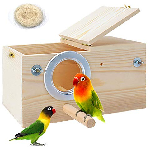 PINVNBY Parakeet Nesting Box for Cage,Bird Breeding Box for Cage(XL)