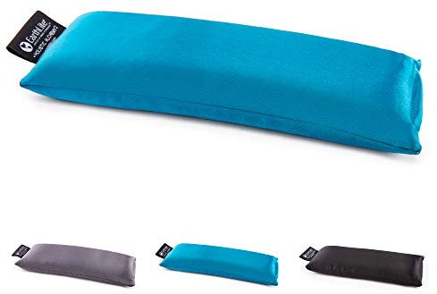 EARTHLITE Holistic Alchemy Aromatherapy Eye Pillow - 100% Silk Cover, Natural Herbs & Flax Seeds, Weighted, Cooling & Soothing Teal Blue