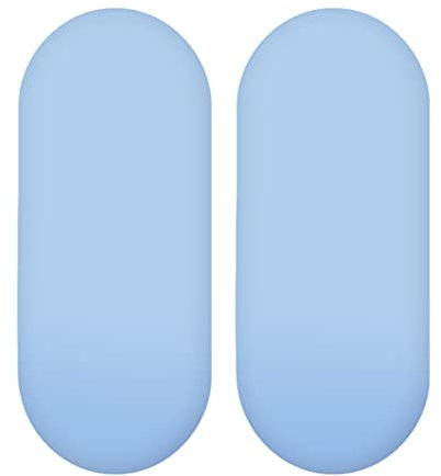 2X Jersey-Spannbettlaken für Babykörbe, oval, 100% Baumwolle (Blau)