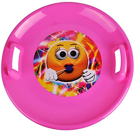 Tellerschlitten Rodelteller Rutschteller Schneerutscher Schneegleiter Winter (Rosa)