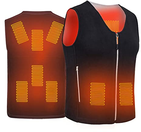 Bseical Gilet Riscaldato, Usb Gilet Riscaldato Uomo Donna, Lavabile Moto Giubbotto Riscaldato Con 3 Livelli Di Impostazioni Di Calore, 8 Zone Di Riscaldamento, Per All'Aperto, Caccia (S, scollo a V)