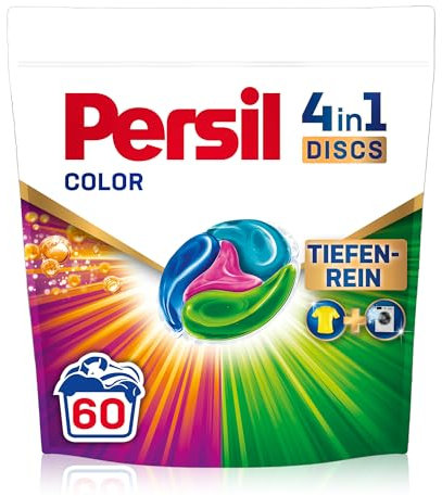 Persil 4in1 Color DISCS (60 Waschladungen), Waschmittel mit Tiefenrein Technologie, Colorwaschmittel für reine Wäsche und hygienische Frische für die Maschine