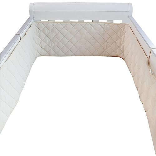 ZGantrix Baby Bettumrandung Nestchen Babybett Umrandung Bettumrandung Babybett, Umrandung Babybett, Babybett Umrandungen, Nestchen Babybett Kinderbett Umrandung 360cm beige