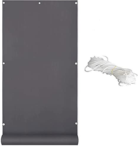 Generisch 0,75 x 3,5 m - Parasol de balcon résistant aux UV et imperméable avec œillets pour restaurant café - Beige