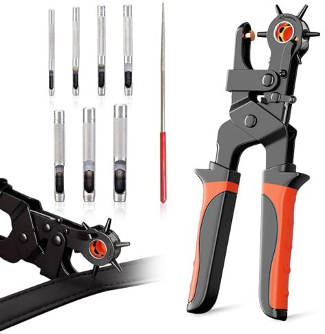 Buchi Cintura, Foratrice Per Cinture con Traduzione a Leva Pinza Buchi Cintura con Perforatore da 2-9 mm Per Cintura, Per Forare La Cintura, In Tessuto, In Pelle, Cartone