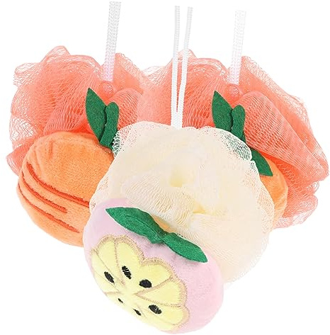 OFFIGAM Lot De 3 Fleurs De Bain Exfoliantes En Maille Dense Boules De Bain Antidérapantes Pour Corps Exfoliation Douce Adaptées à La Peau Sensible Usage Quotidien