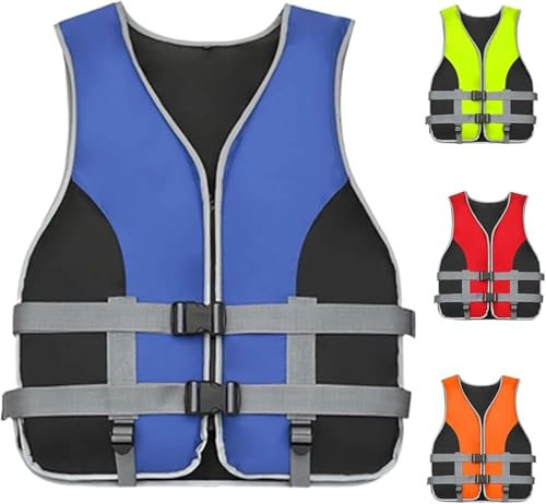 ENAZKLADB Schwimmweste Erwachsene Unisex Auftriebsweste Tragbare Schwimmhilfe, Sommer Wassersport Rettungsweste mit Pfeife Sicherheitsjacke für Sup, Kajak, Angeln