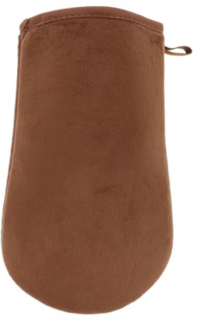 VICASKY Self Tanner Mitt Tanning Glove Applicator Brown Plush Material Flannel Sponge for Even Application Efficient Use Sleek Stylish Versatile Body Lotion Application