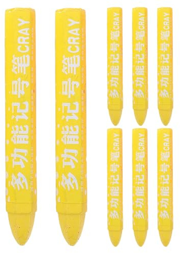 DECHOUS 8pcs Yellow Wax Tire Marker Pen for Cars and Rubber Tires