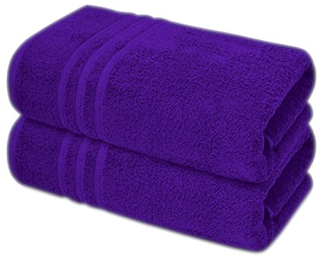 A & B TRADERS 2 x extra stora jumbo badlakan - strandhanddukar 100 % bomull | enorm storlek 85 x 200 cm | paket med 2 (lila)