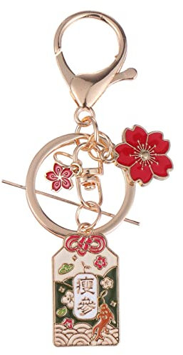 Amulette japonaise - Porte-clés doré omamori - Pendentif de - Pendentif chinois - Pour enfants, femmes, hommes - Voiture - Richesse - Bénédiction