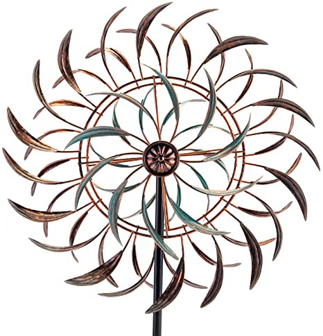 VEWOGARDEN - Molinillos de Viento de Metal Grandes para Exteriores, Escultura de Viento de 360 Grados, decoración artística para Patio, césped y jardín, 168 x 40 cm