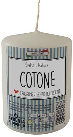 Candela profumata ai Fiori di Cotone Ø 7 cm h. 10 cm - Senza allergeni