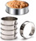 BERRYLION 6 Pcs Crumpet Rings, Double Rolled Tart Rings Stainless Steel English Muffin Rings, Non Stick Cooking Rings Baking Rings for Cooking Crumpets Eggs Pastry Mousse Desserts