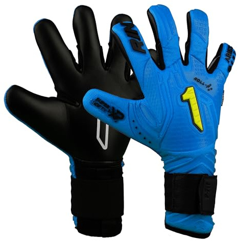 Rinat Guante de Portero Aries Némesis Prime, Azul/Negro, Unisex Niños