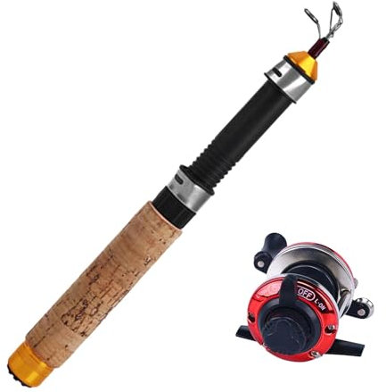 Ensemble canne à pêche et moulinet de pêche sur glace Combinaison canne à pêche et moulinet pour pêche sur glace, moulinet de pêche sur glace, outils de pêche pour homme, équipement de pêche portable,