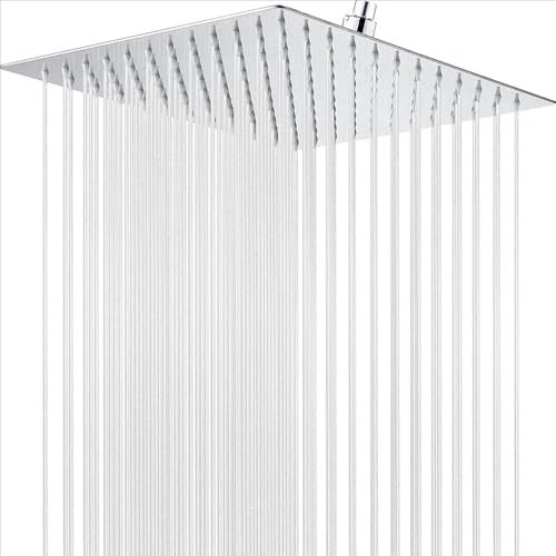 Cabeza De Ducha,Cabeza De Ducha De Lluvia,Cabezal De Ducha Cuadrado De Acero Inoxidable 16,Cabezal De Ducha Empotrado Ahorro De Agua,Cabezal De Ducha De Lluvia Orientable De 360,Montaje De Pared O En